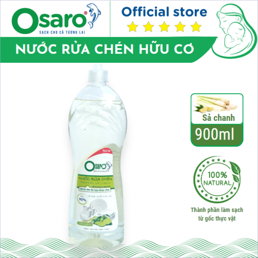 Nước rửa chén hữu cơ OSARO 900ml sả chanh